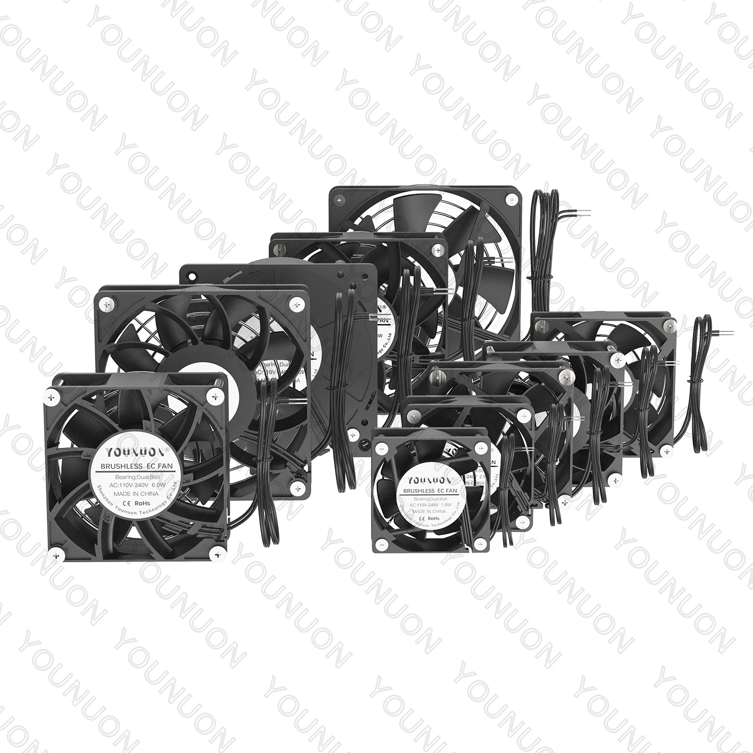 EC Axial Fan 60mm 80mm 90mm 120mm Ball Brushless Fan Cooler AC 110V 120V 220V 230V 240V Computer Case Fan 6025 8025 9225 12038