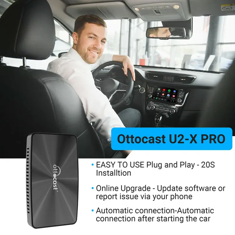 OTTOCAST U2 X PRO Android Auto CarPlay 2 in 1 Wireless Bluetooth Adapter USB Dongle Car Intelligent System Automotive Multimedia