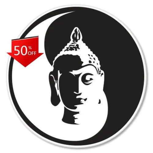 

Buddha Peace Black White Cool Walls Laptop Bumper Truck Accessory Retro Aesthetic