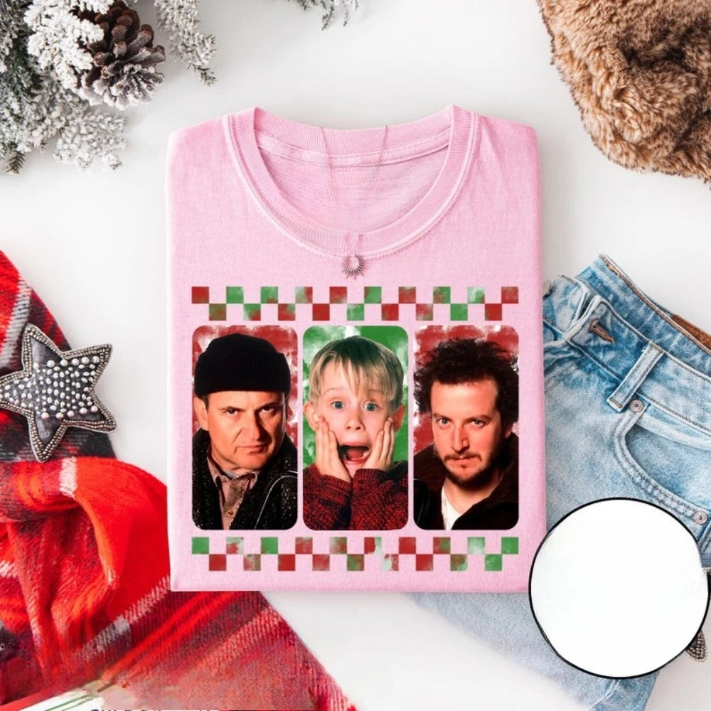 

Christmas Movies Kid Home Alone Unisex Women Shirt Christmas Movie Sweater Funny Christmas Sweatshirt McCallister Tops