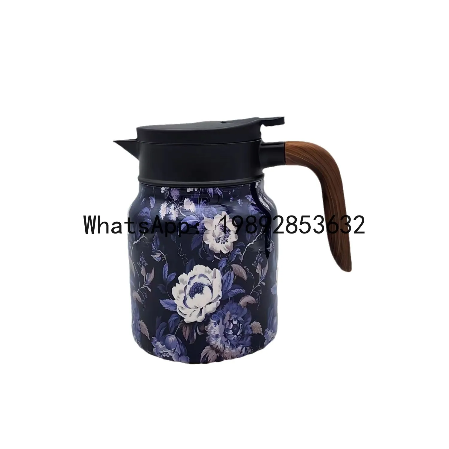 

ZZ316 stainless steel 3D pattern stew teapot tea separation insulation pot imitation wood grain handle