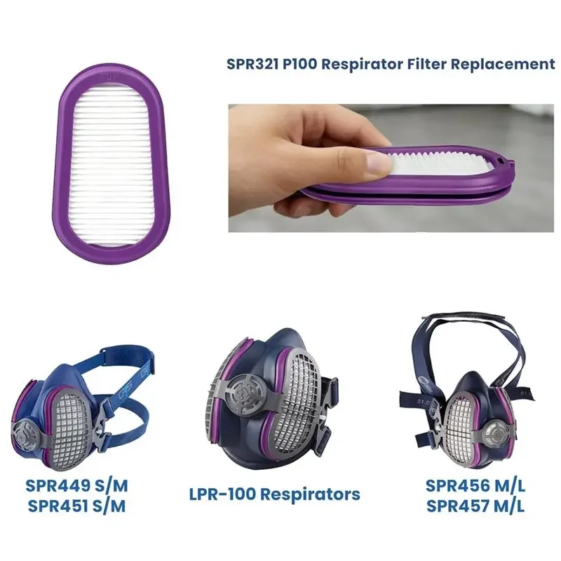 10Pcs 2025 Trend P100 Respirator Replacement Filter for Elipse SPR321 S/M and M/L Half Size Mask- SPR321 SPR451 SPR457