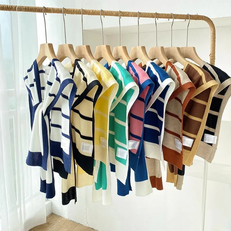 Summer knitted striped wool fake collar Korean version of outer decorative air -conditioned room to knot the shawl shawl shoulde