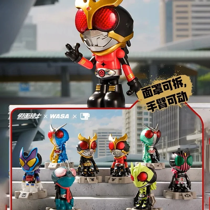 New Product In Stock Wasa Collaboration Kamen Rider Figurine Dreadlock Blind Box Trendy Tabletop Ornament Kongwo Double Ride