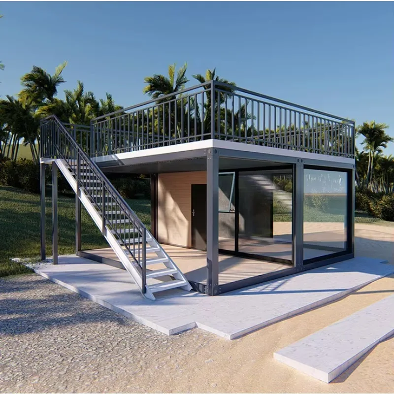 

Manufacturer Custom Prefabricated Flat Pack Container House Prefab Home with Swimming Pool for Indoor Outdoor