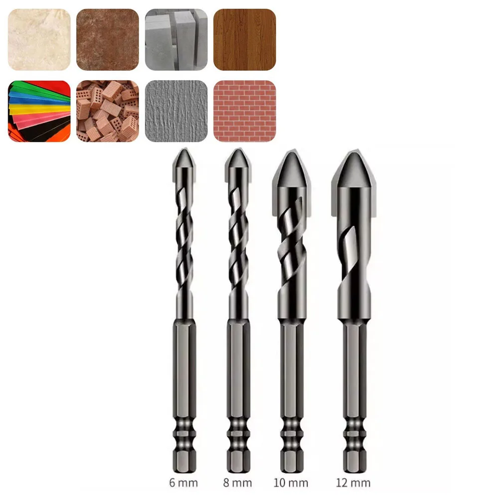 6/8/10/12mm High Hardness Eccentric Drill Precision Drilling Glass Cement Metal Ceramic Punching Rock Slab Triangle Drill Bit