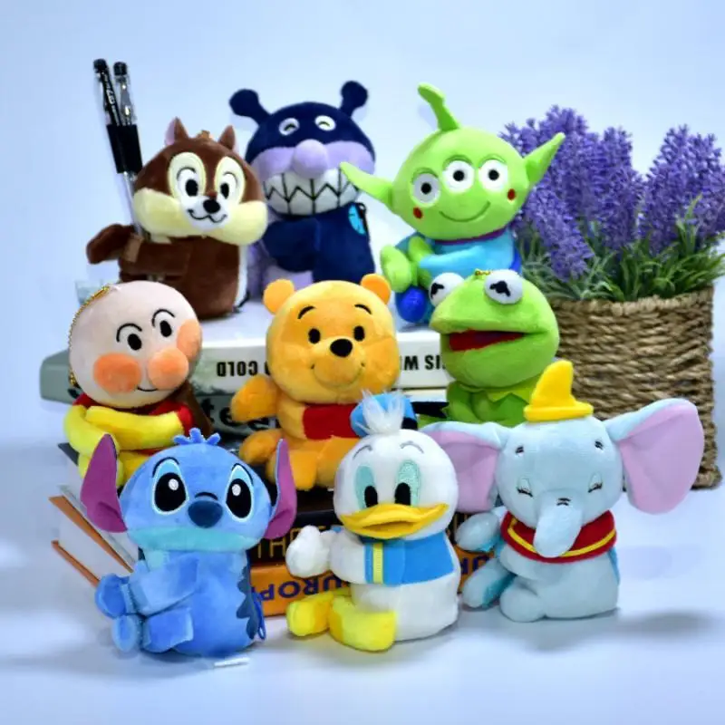 ぬいぐるみバッグぬいぐるみ小銭入れステッチくまのプーさんカップルかわいいバックパックペンダント漫画のおもちゃキーホルダー子供のギフト