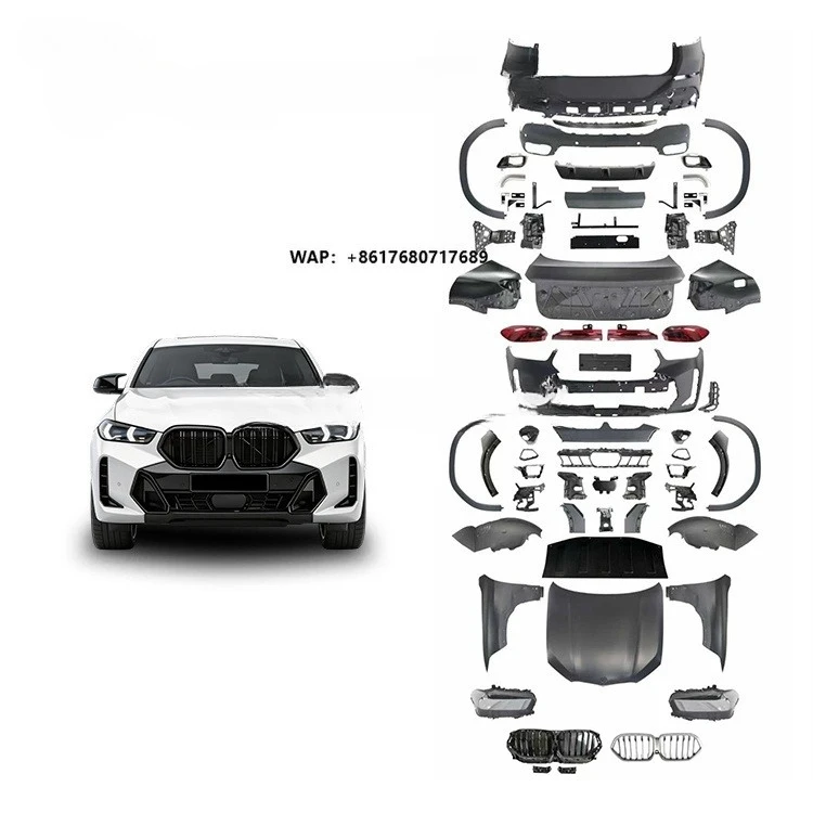 Wholesale Price Bodykit for 08-14 E71 Upgrade to 2023+ G06 MT Style Bumpers with Lights Hood for  X6 Series E71 Conversion