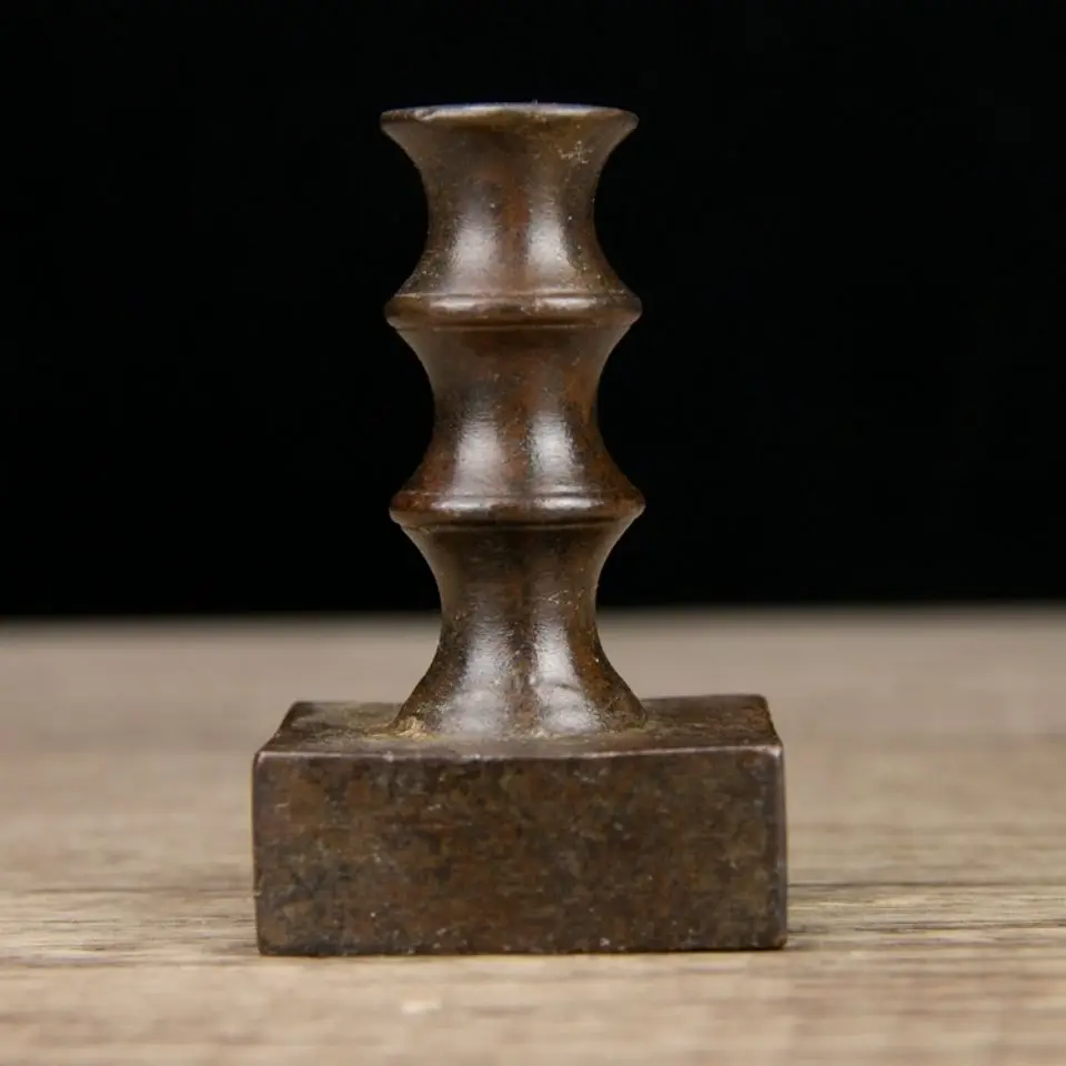 Vintage bamboo Seal Stamp Statue Sculpture Figurines Home Garden Decoration Statues