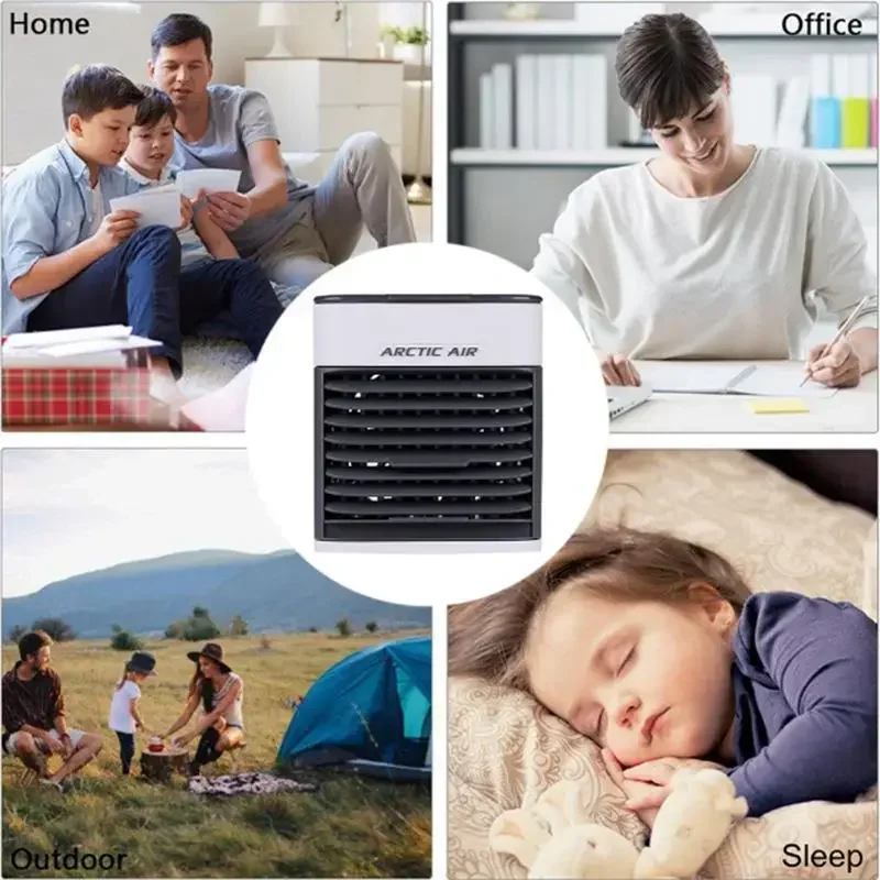 แบบพกพา Mini USB พัดลมเย็นเงียบเครื่องปรับอากาศในครัวเรือนขนาดเล็กสําหรับฤดูร้อนพัดลมระบายความร้อนไฟฟ้าพร้อมรีโมทคอนโทรลคอ