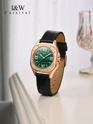 Switzerland Made Watch for Women Luxury Brand I&W New Square Quartz Watches Women Sapphire Glass Waterproof Relojes Para Mujer