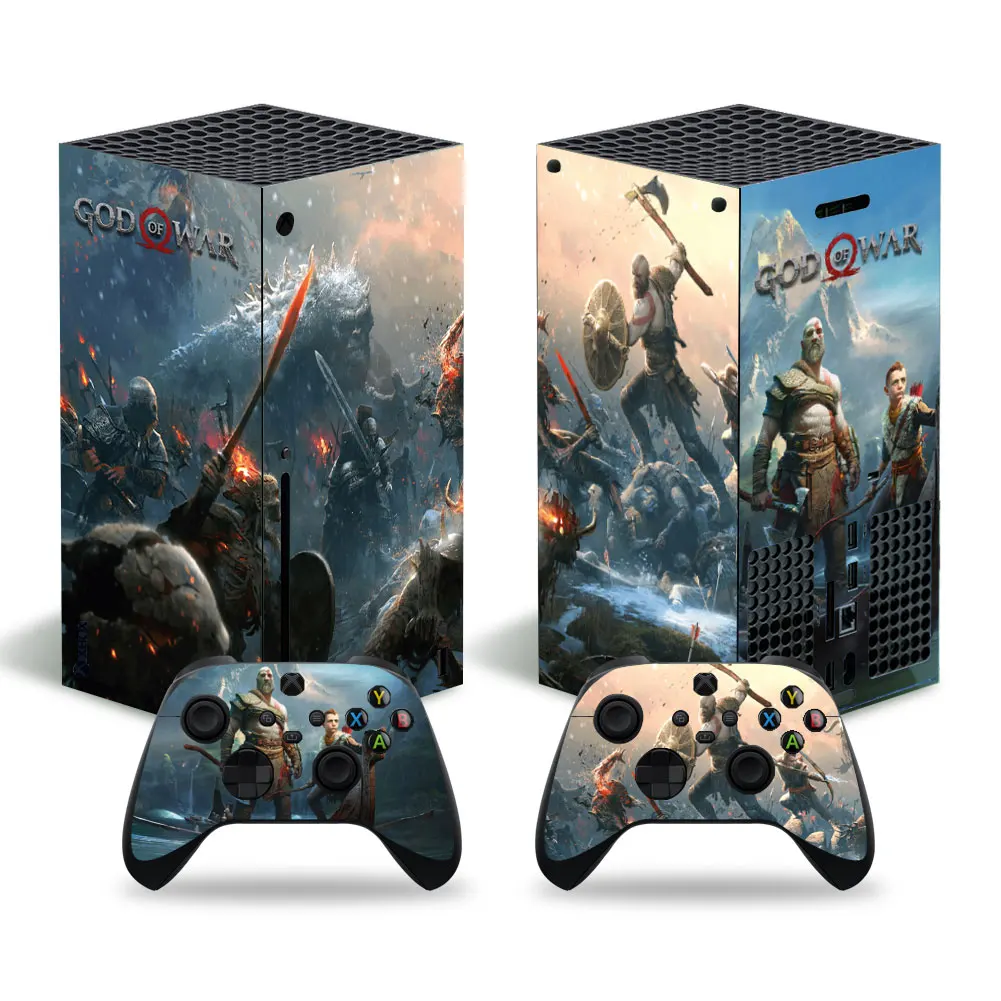 إله الحرب لعبة Xbox سلسلة x الجلد ملصقا صائق غطاء XSX الجلد وحدة و 2 تحكم الجلد ملصقا الفينيل XboxseriesX