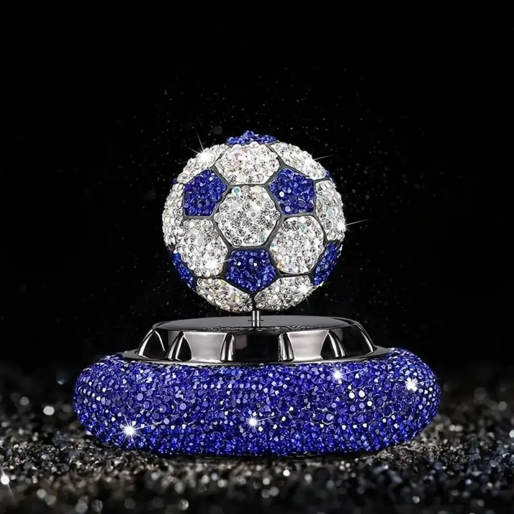 Football Shape Car Air Freshener Exquisite Non-toxic Metal Perfume Diffuser Diamond-studded Long Lasting Car Solar Aromatherapy