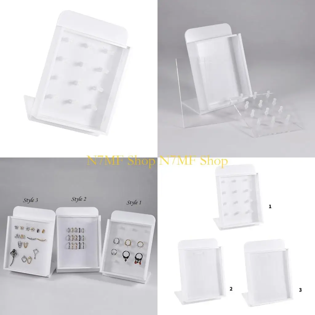 

N7MF Elegant Acrylic Storage Board For Earrings Nose Rings Belly Rings Lip Rings Body Jewelry Display Container