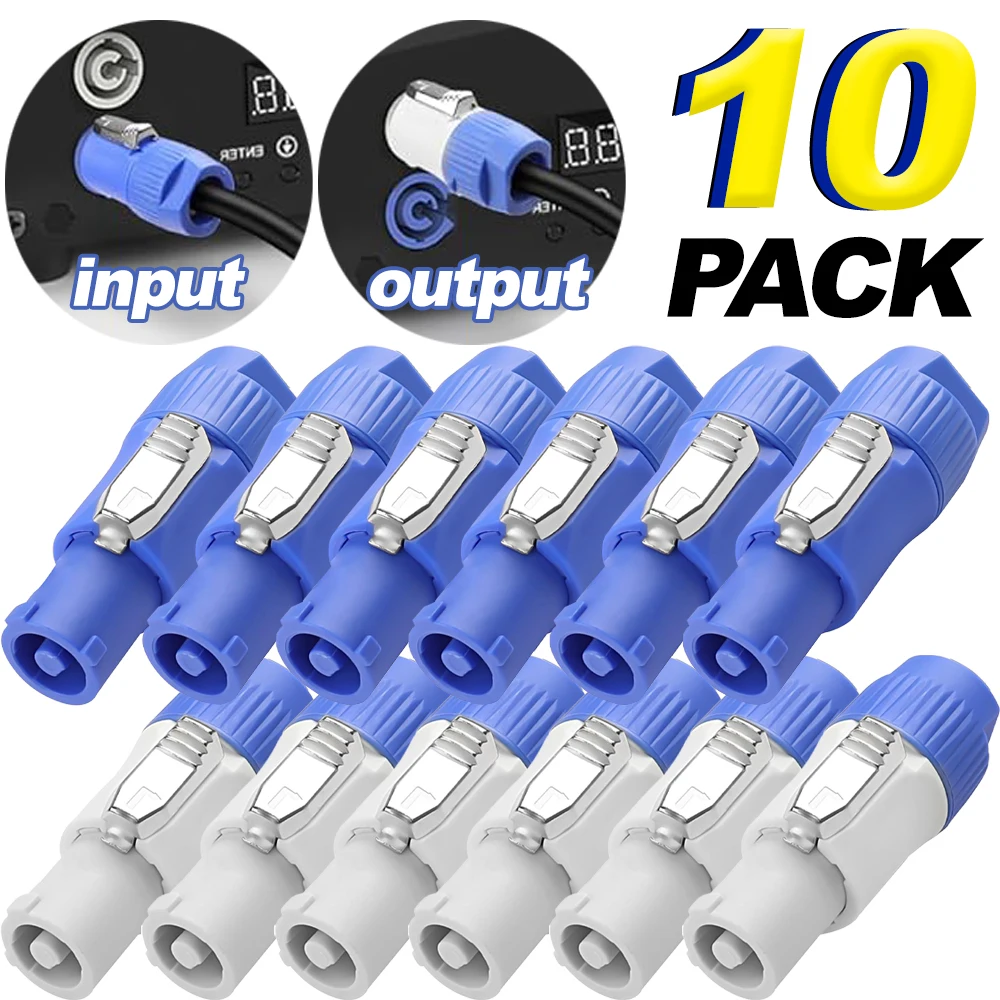 For NAC3FCA NAC3FCB NAC3MA 3Pin Powercon Connector 20A 250V Power Male Plug Adapter for Stage Light LED Screen Audio Equipment