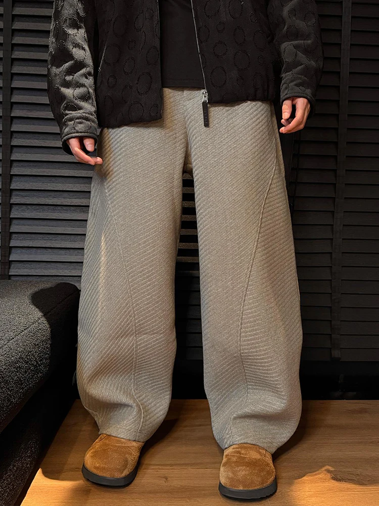 

New 2025 Men's Casual Pants Loose Straight Leg Korean Version 3D Tailoring Winter Trend Simple Design Comfortable Fit