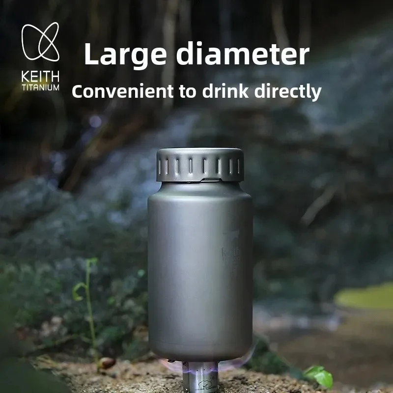 Keith Titanium Sports Bottle 0.9L/1.2L Large Capacity Kettle Wide Mouth Non-threaded Water Bottle Outdoor Camping Travel Jug