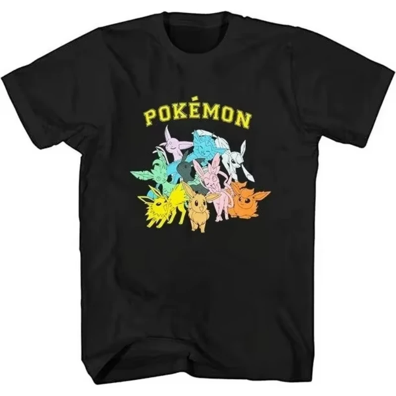 2025-verao-nova-pokemon-eevee-impressao-camiseta-solta-e-elegante-masculino-e-feminino-topo-y2k-streetwear