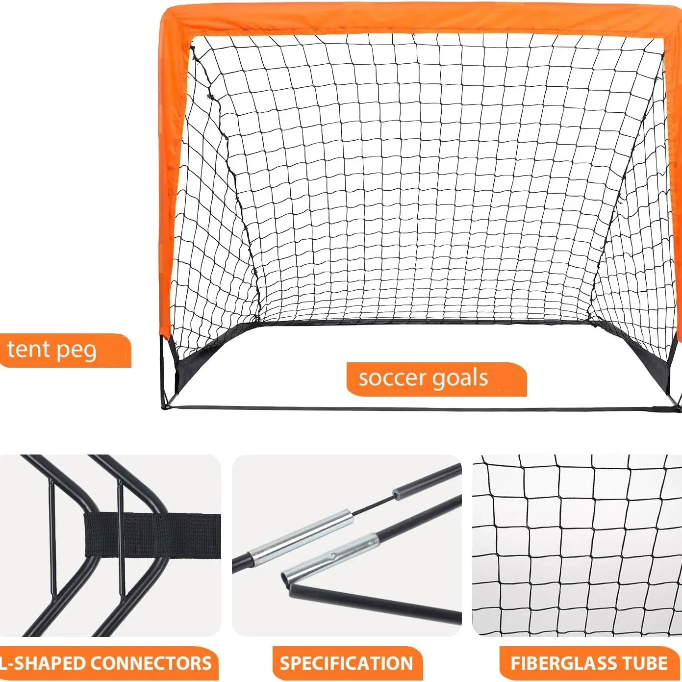 Portería de fútbol portátil para niños, red de fútbol plegable para entrenamiento en el patio trasero, portería de fútbol para interiores y exteriores, marco de puerta para partido de fútbol