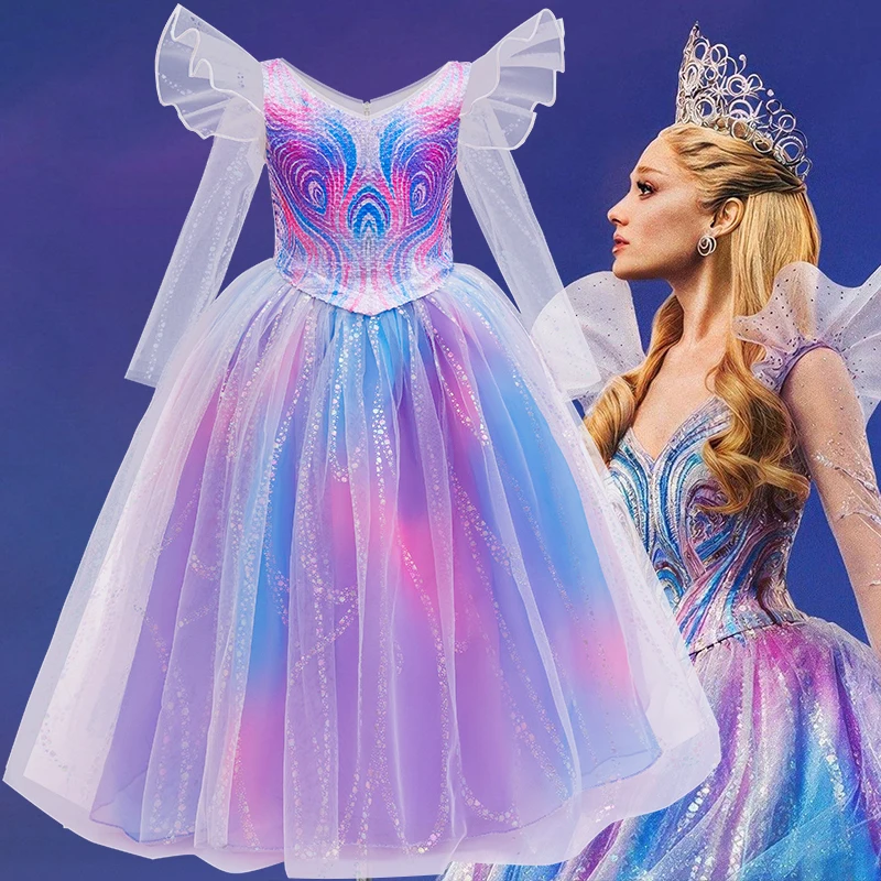 

Wicked Witch 2 Glinda Cosplay Costume Girl Princess Dress Birthday Party Performance Costume Halloween Carnival Dress Up