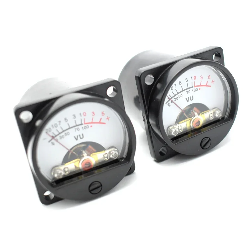 DLHiFi 1pcs 500uA 630Ohm Analog Panel 34mm VU Meter  6-12V Warm Back Light  Audio Level 2 Colors  For Amplifier