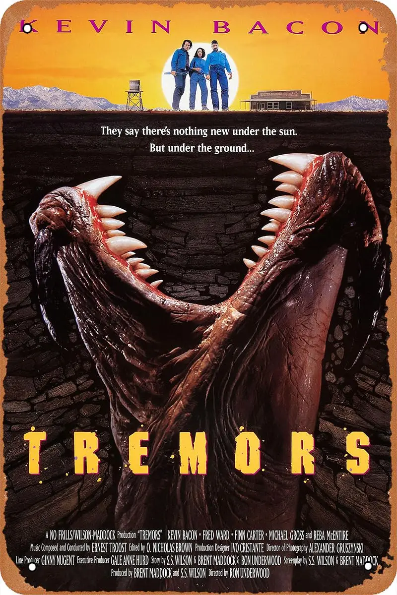 Tremors Horrorfilm Poster Vintage Blechschild Retro Metallschild für Bar Man Cave Garage Home Wall Art Decor Geschenk