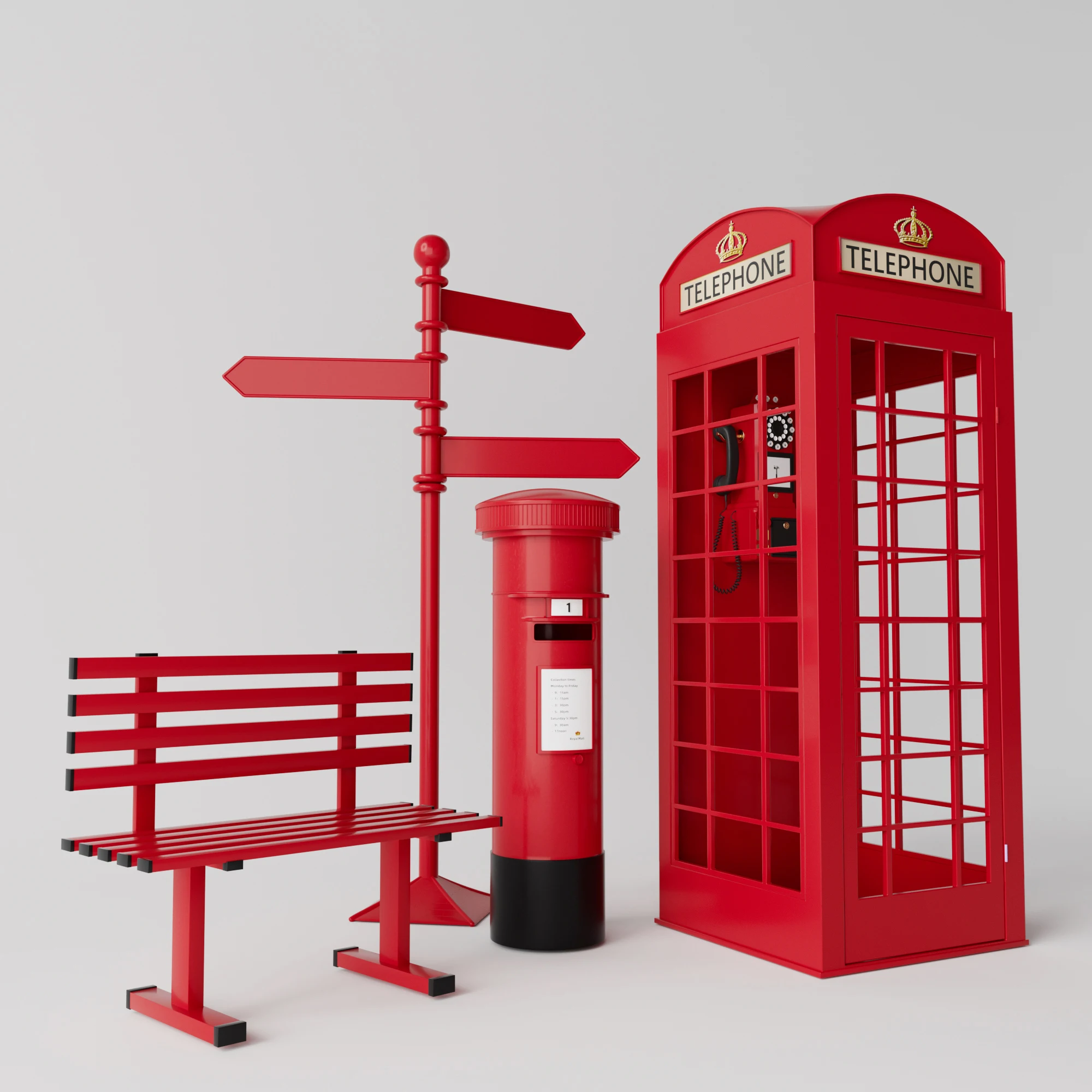 Retro Telephone Booth Prop Decoration Wrought Iron Post Box Mailbox Newsstand Bar Decoration Model