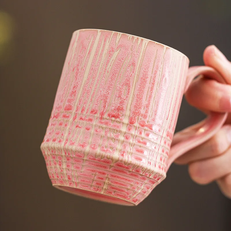 

Nordic Ceramic Coffee Cup Latte Cappuccino Mug Afternoon Tea Cup Breakfast Milk Mugs Master Cups Pink Retro Drinkware Coffeeware
