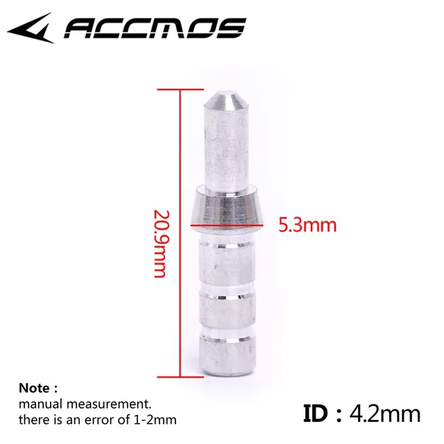 ACCMOS 36 stücke ID 3,2/4,2/5,2/6,2/8,0mm Aluminium Pin Nocken DIY Bogenschießen pfeil welle Zubehör 6