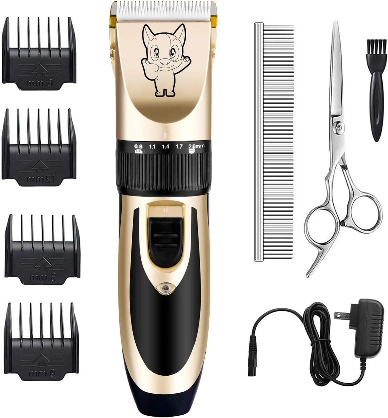 

Quiet Electric Pet Grooming Clippers, Rechargeable Cordless Hair Trimmer Set for Dogs Cats with Low Noise & Sharp Blades