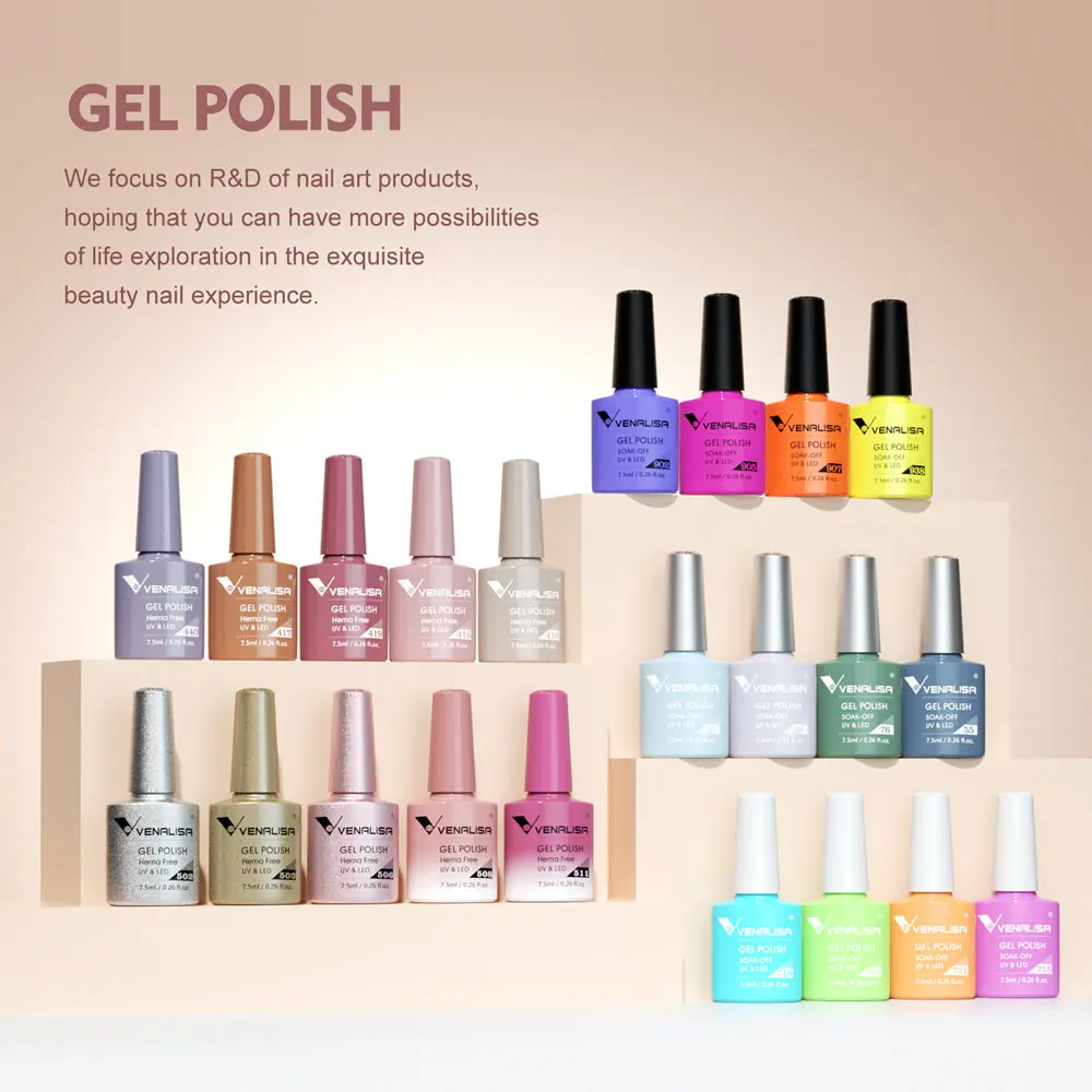 7,5 ml TPO FREE HEMA FREE VENALISA Nagelgelpoliermittel mit vollständiger Abdeckung, Nagellack, Maniküre-Lackpolitur, Soak Off UV-LED-Lack – Detail 3