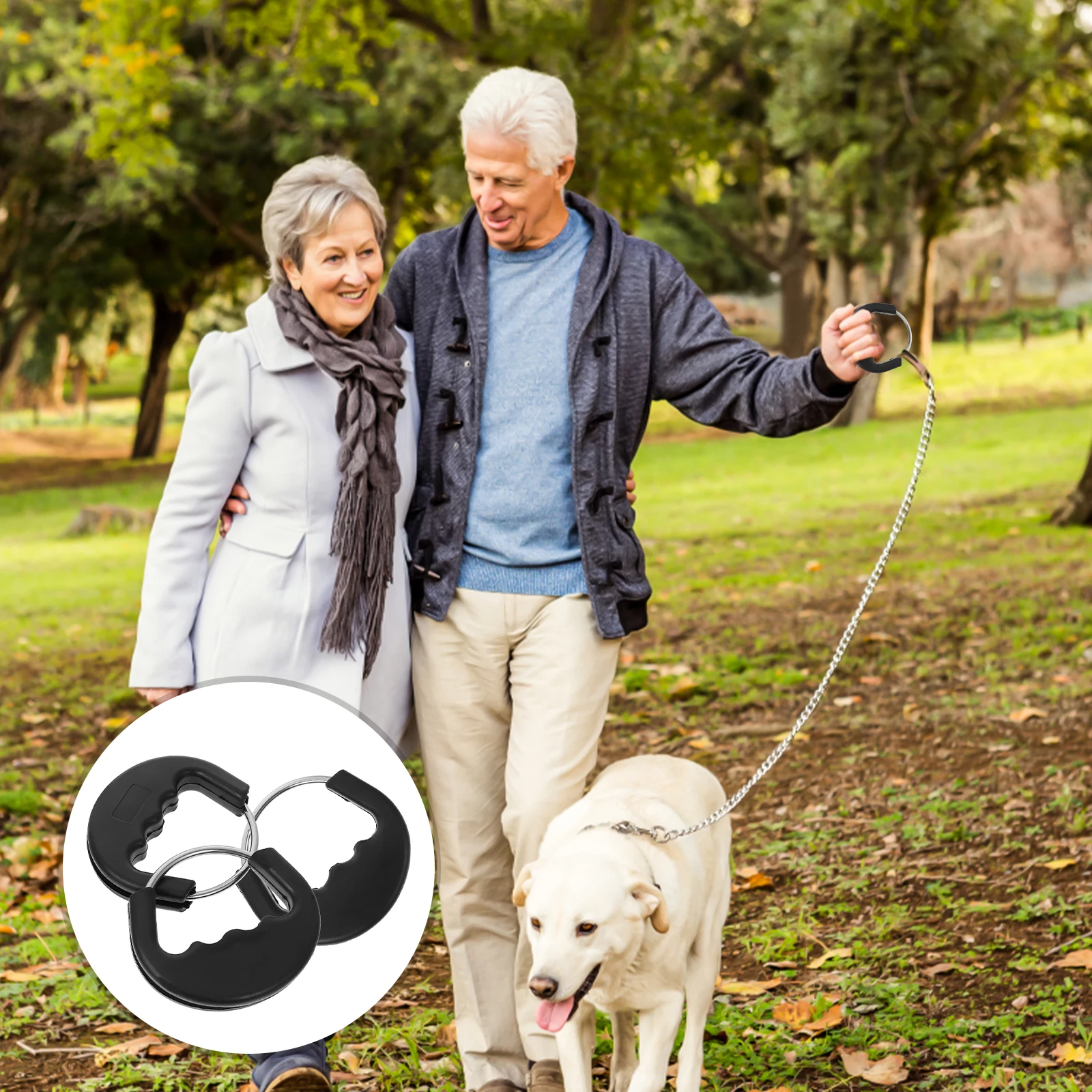 

3pcs Dog Walking Leash Handle Rubber Handle Pet Pull Strap Durable Ergonomic Grip For Jogging Camping Hiking Outdoor Small Pet