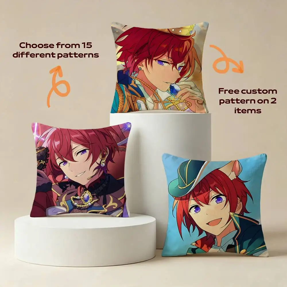 T-Tsukasa Suou E-Ensemble StarS Square Sofa Pillow Cover Solid Color Living Room Home Decor Cushion Case