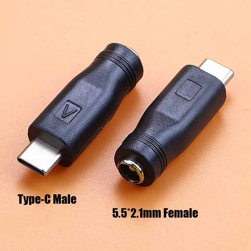 1pcs Micro USB Type C To DC 5.5x2.1 mm Power Jack Adapter Plug Micro Type-C DC 5521 Male Female Power Connector 5V Interfaccs