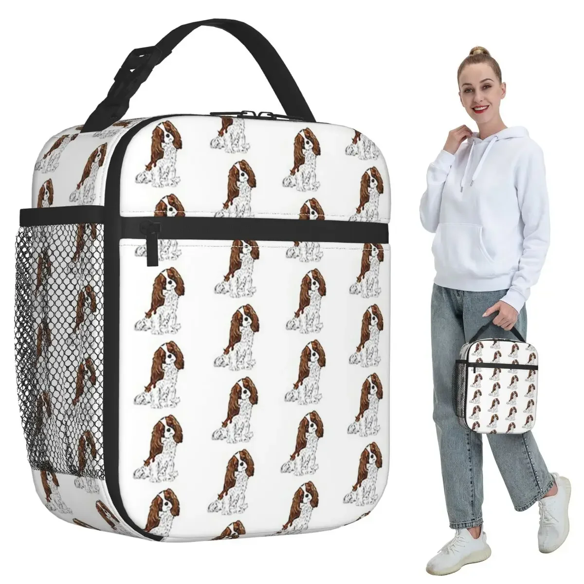 Cavalier King Charles Spaniel - Blenheim Insulated Lunch Bag School Cooler Thermal Food Box Tote Portable Lunch Boxes Container