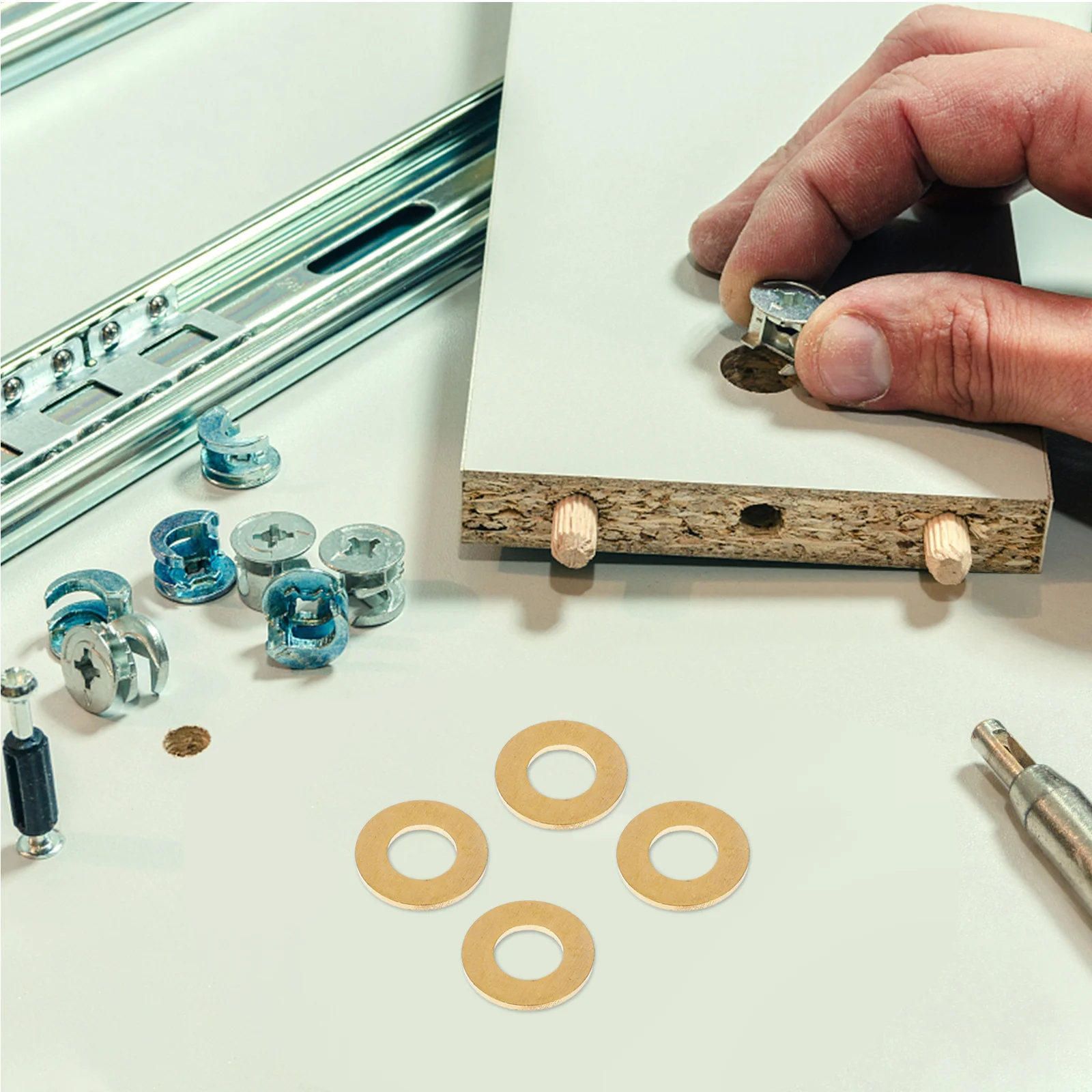 

50Pcs Copper Flat Metric Washers Brass Sealing Flat Washers Electrical Hardware Fasteners Gasket Kit Copper Seal Kit