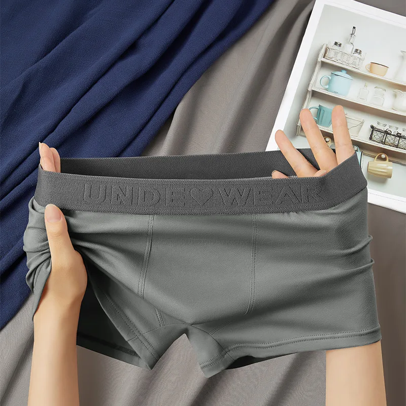 

3PCS Men's Underwear Pure Cotton Maillard Color Retro Boys Boxers Mid-waist Comfortable Breathable Boxers