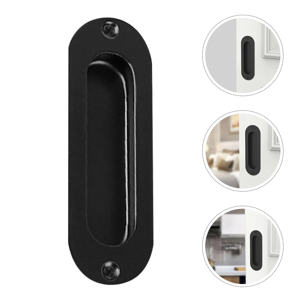 

2 Sets Stainless Steel Barn Door Dual-Side Gate Handle For Garage Sliding Doors Long Finger Pull Simple Design Silver Shed Door