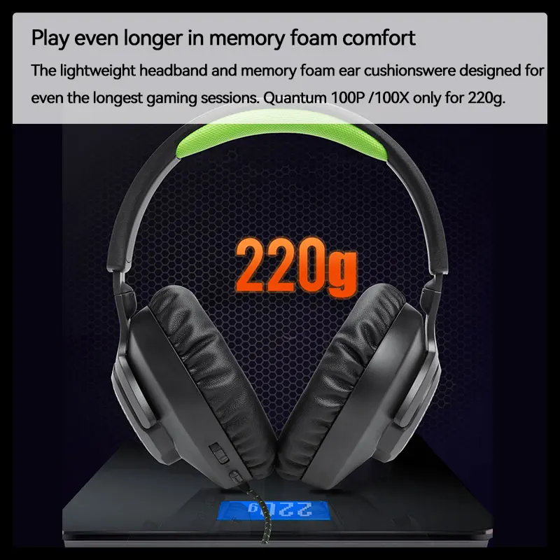 Cuffie da gioco cablate JBL Quantum 100% P/100X originali al 100 cuffie da 40mm compatibili con auricolari Sonic Windows