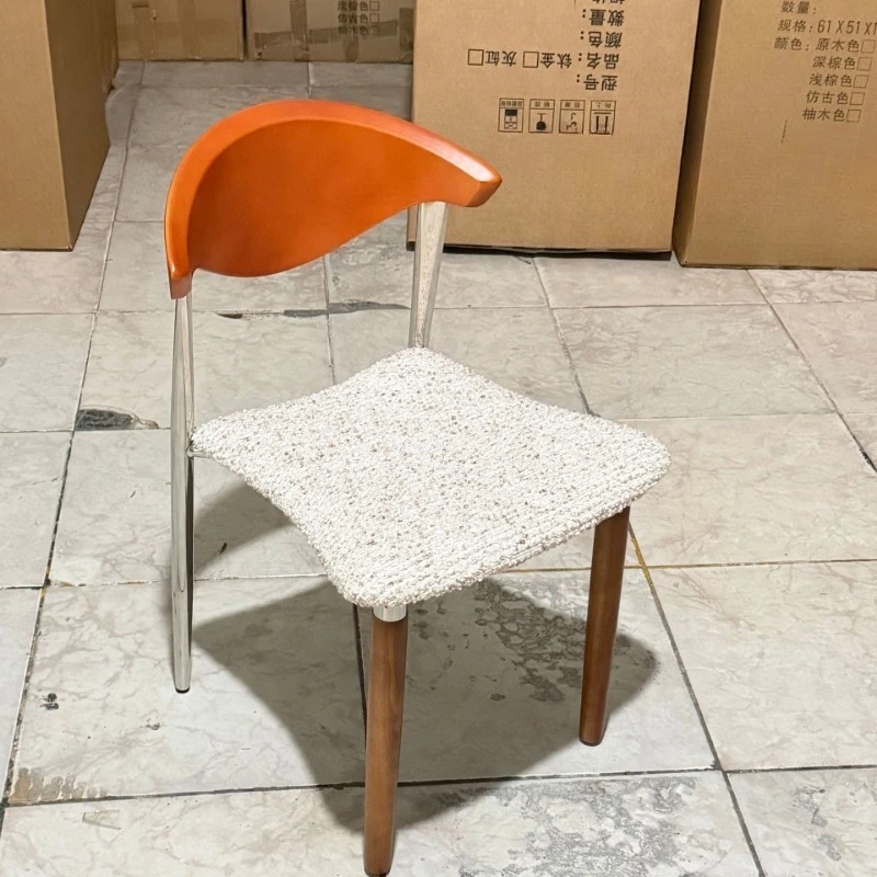 Stainless steel dining chair retro backrest book desk chair dressing chair
