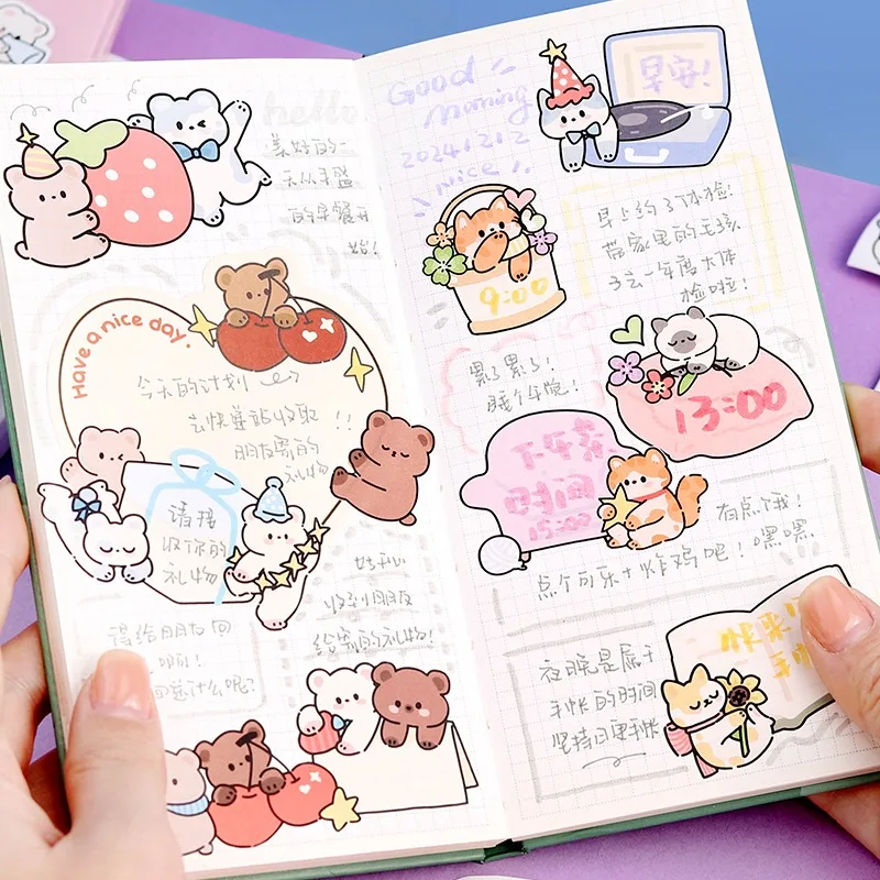 Mr. Paper 4 Style Cute Cartoon Rabbit Writing Tape Notes messaggi tag adesivi cancelleria Kawaii