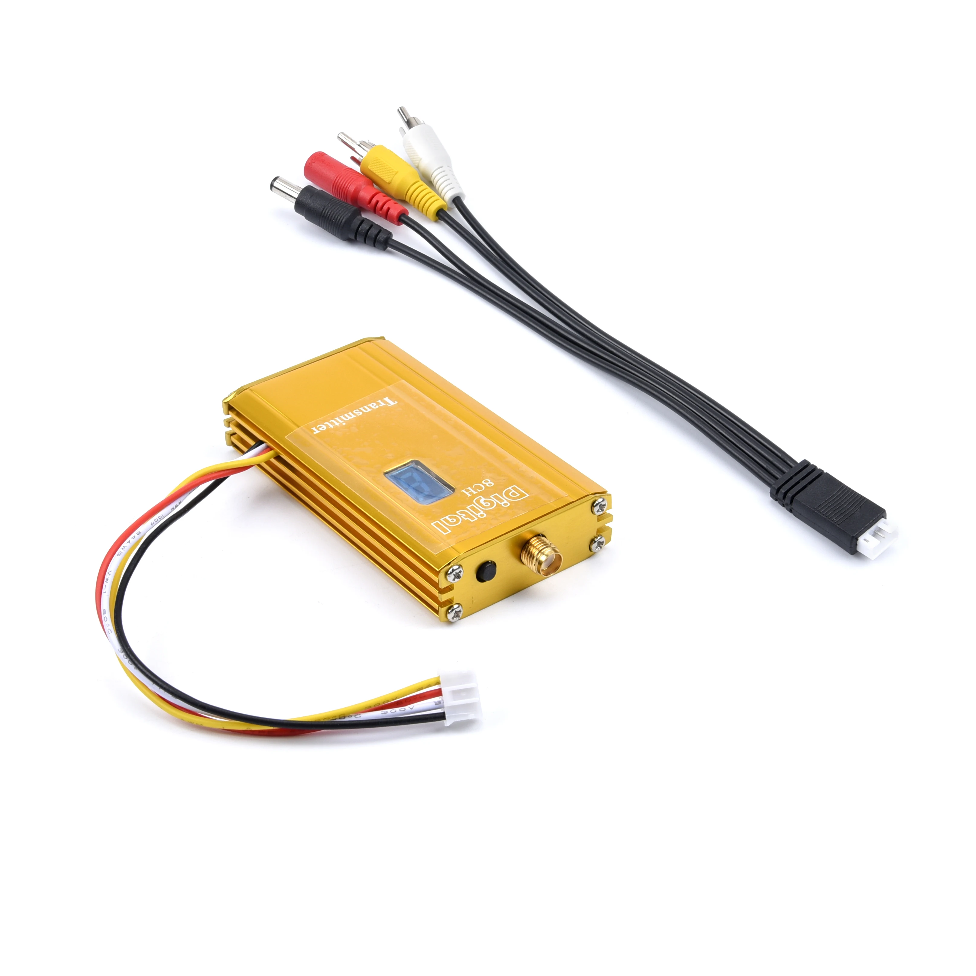 Display digital FPV 1.2GHZ 1.2G 1500mW 8CH Tranmsissor de áudio e vídeo sem fio e kit receptor de 12 canais para drone RC