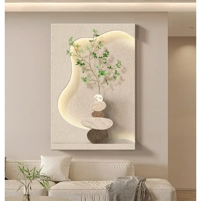 

Cream wind living room decorative painting stone to run wall lamp painting high-level feeling