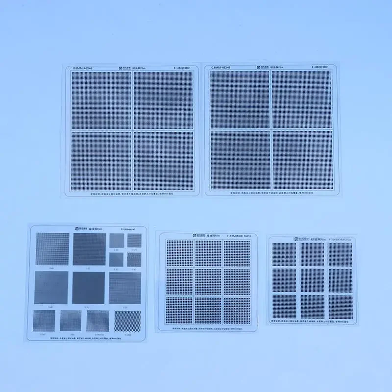 Hole Spacing 0.3/0.35/0.375/0.4/0.5/0.58/0.6/0.8/1.0mm Universal Green Oil Net UV Solder Mask BGA Reballing Stencil
