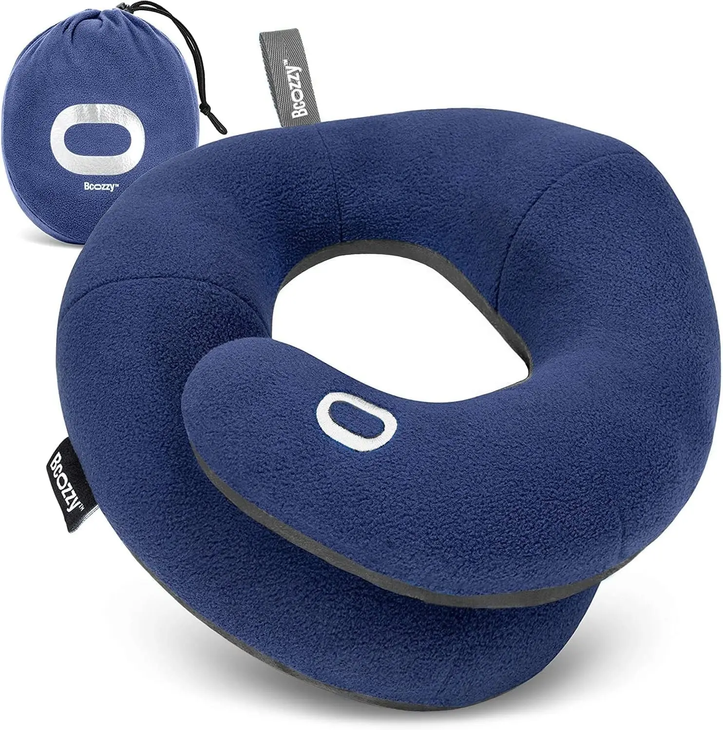 Travel Neck Pillow for Airplane – Patented Double Support for Head, Neck, and Chin. Best for Long Flights, Plane Sleeping, and C