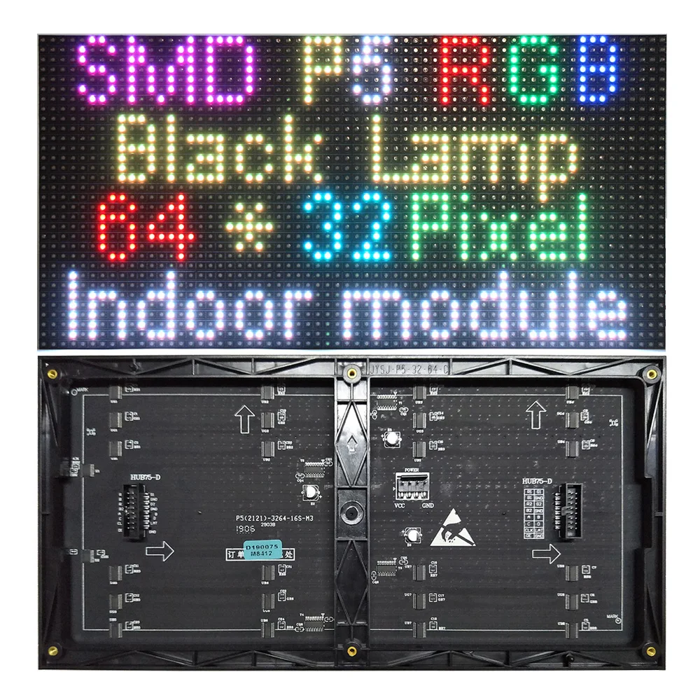 Panel de pantalla LED a todo Color para interiores P5, módulo de pantalla LED P5, matriz LED SMD2121 P5, Panel RGB 3 en 1, escaneo 1/16, interfaz