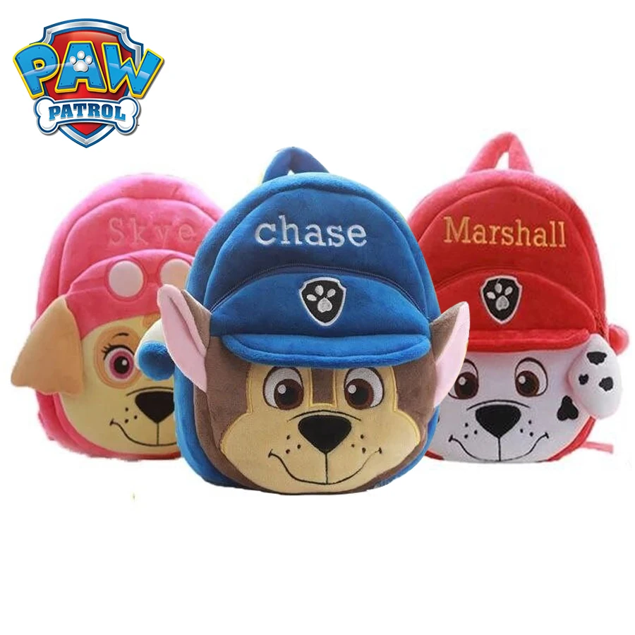 Mochila De felpa de la patrulla canina para niño y niña, morral escolar de dibujos animados, Skye, Chase, Marshall, cachorro, perro, guardería,