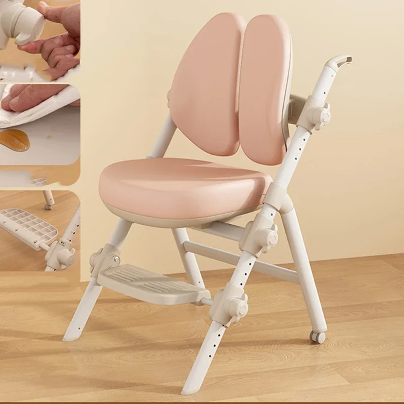 Kids Girl School Furniture Comfortable Auxiliary Study Designer Chairs Growing Children's Safety Silla Infantil Seats Room JGY