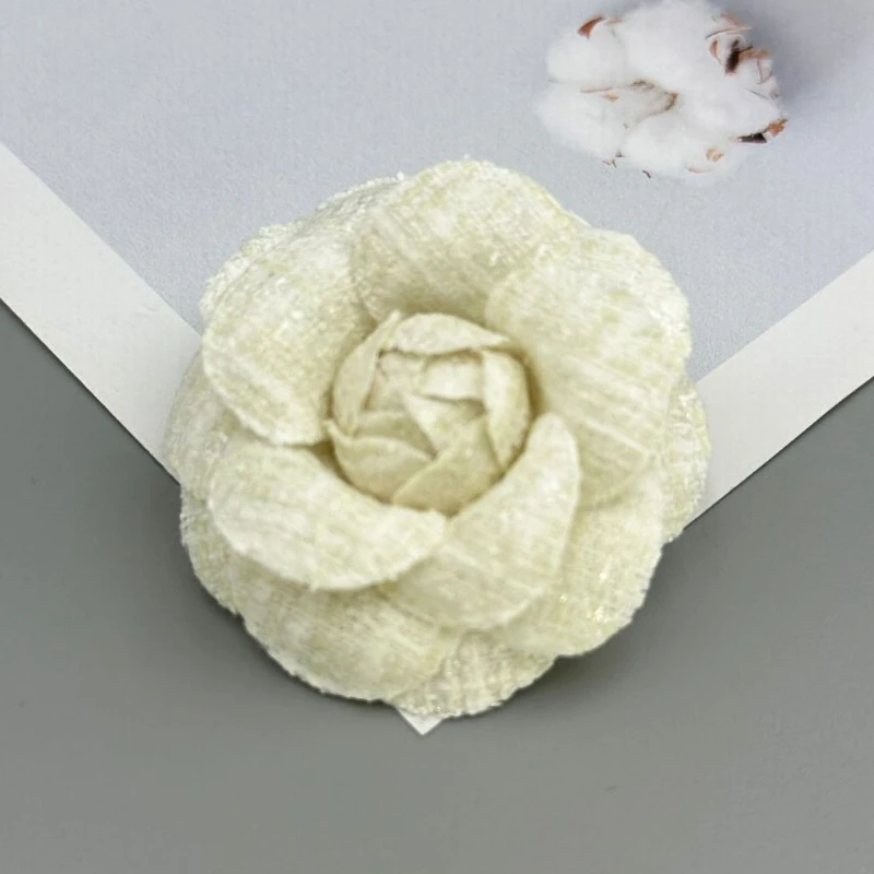 Handgemachte Tuch Kunst Blume Brosche Koreanische Mode Kamelie Corsage Anstecknadeln für Frauen Kleidung Schmuck Zubehör Geschenke – Detail 3