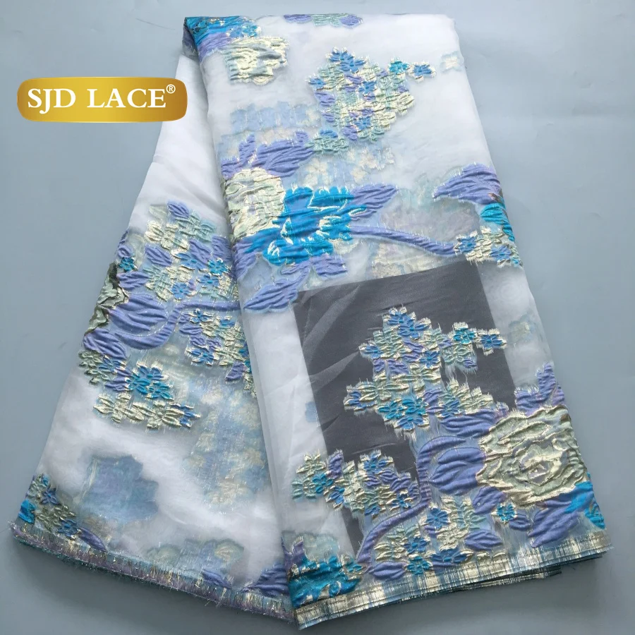 

SJD LACA African Tulle Brocade Lace Fabrics French Damask Lace 2025 High Quality Nigerian Jacquard For Sewing Women Dresses 4389
